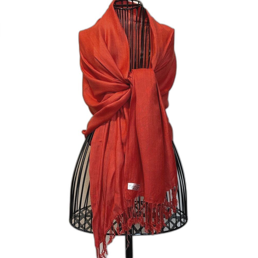 Cashmina viscose blood orange scarf